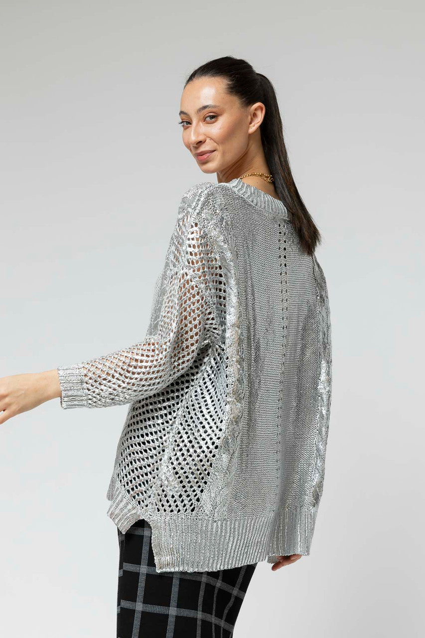 Silver Crochet Foil Knit
