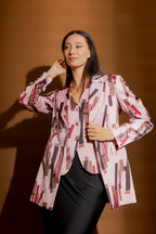Pink Shapes Print Blazer Pink Shapes
