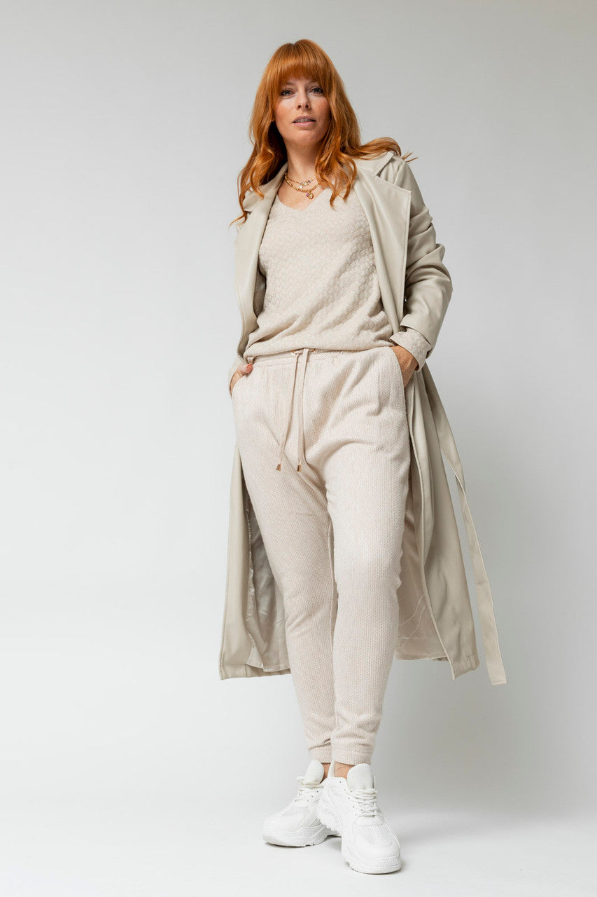 Ivory Sparkle V Neck Top