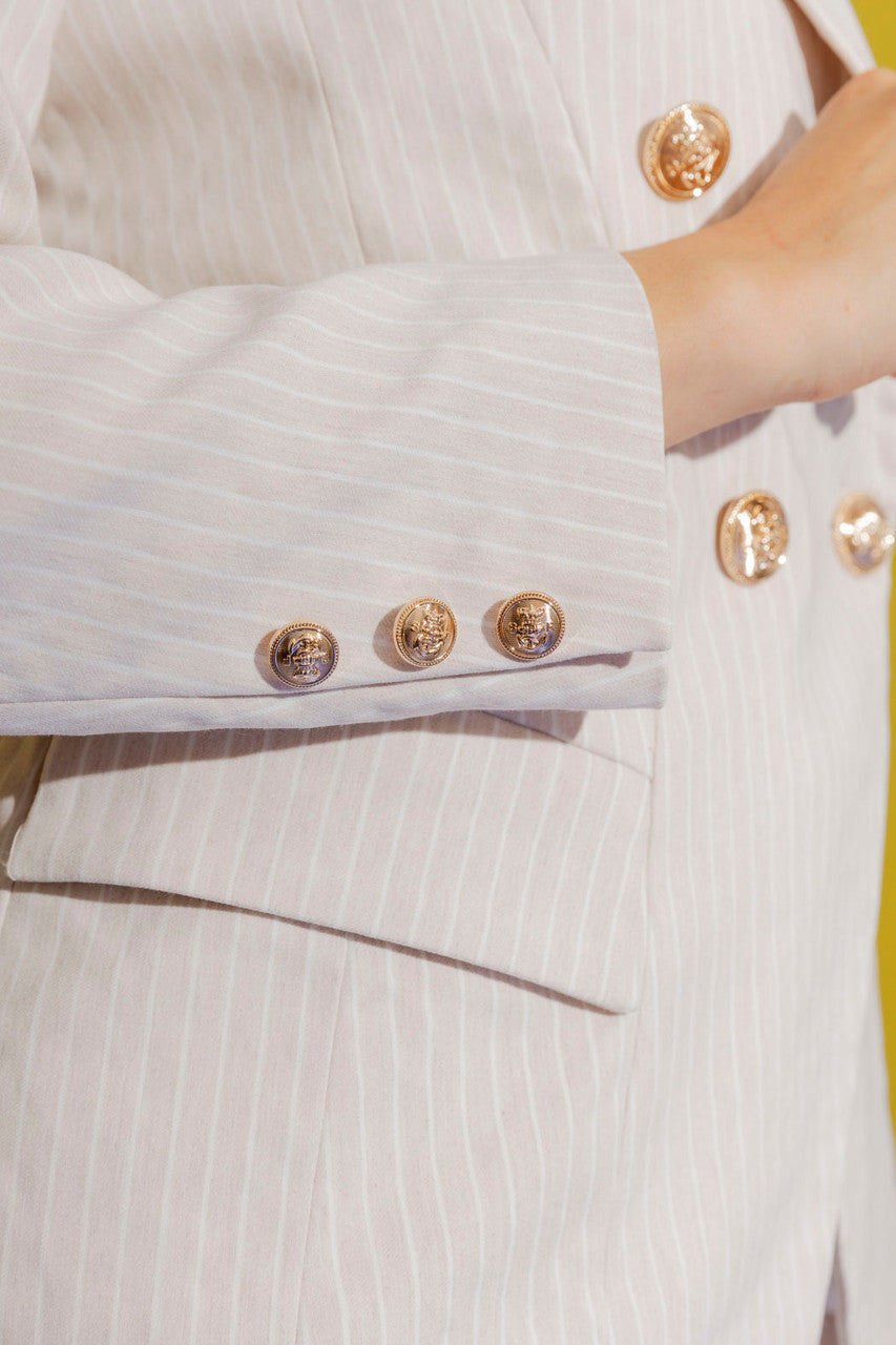 Beige Stripe Sisca Blazer Beige Stripe