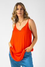 Orange Silky Effortless Vee Cami - Sale