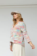 White Speckle Fluffy Pocket Cardi - Sale