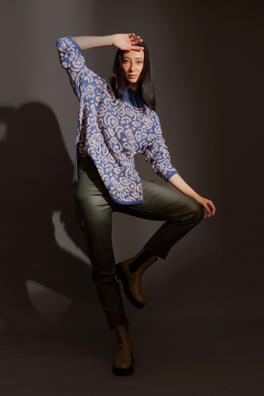 Navy / Pink Rose Jumper - FINAL SALE