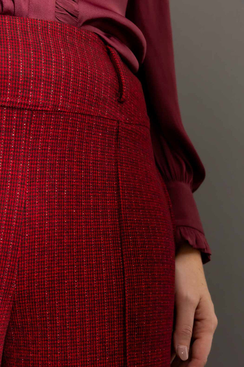 Red Check Pintuck Culotte Red Check