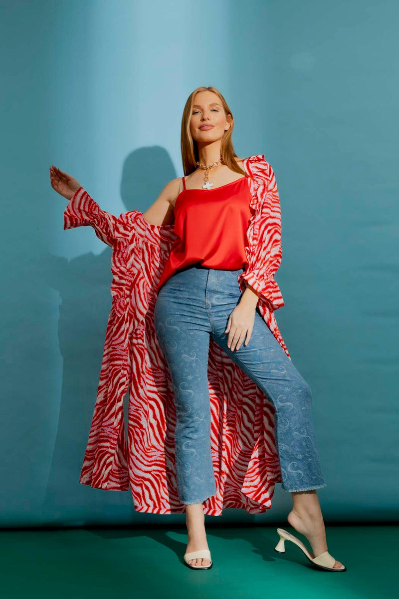 Red Silky Lily Cami