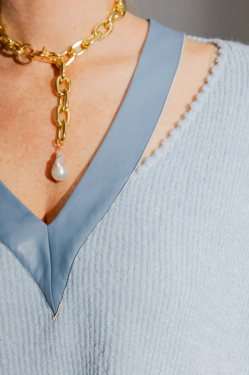 Pale Blue Luxe Rib Jumper Pale Blue