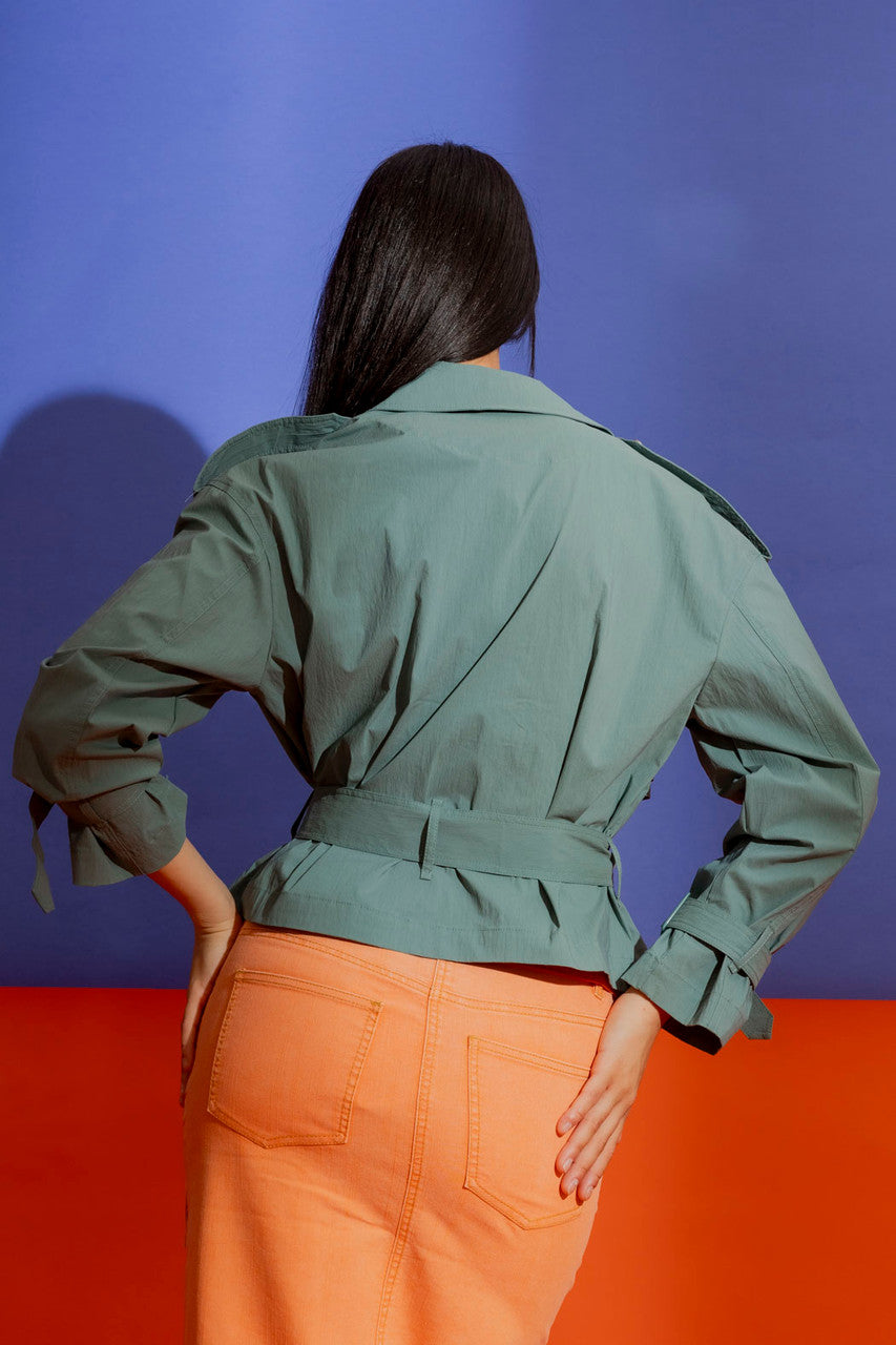 Parachute Crop Trench Coat