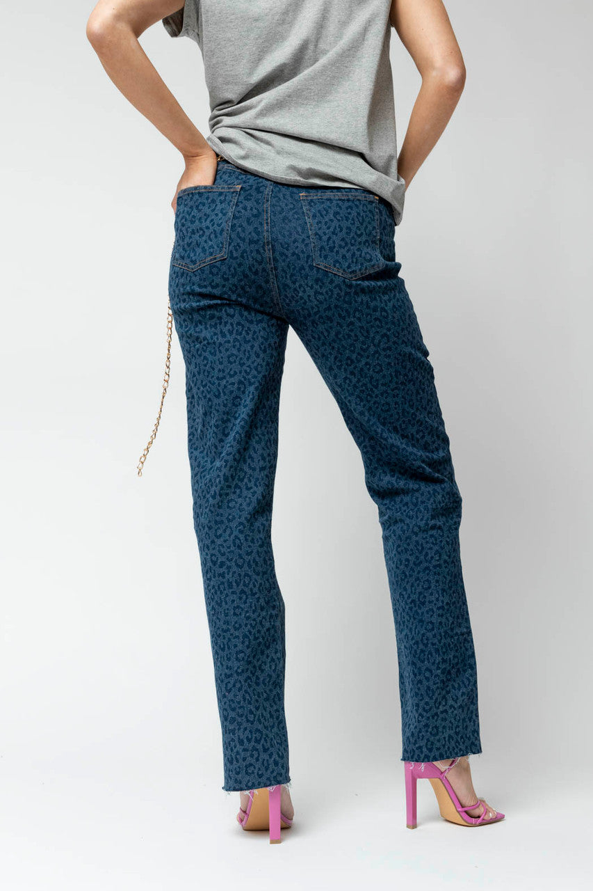 Mid Chambray Animal Jean