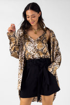 Tan Snake Silky Blake Shirt - Final Sale