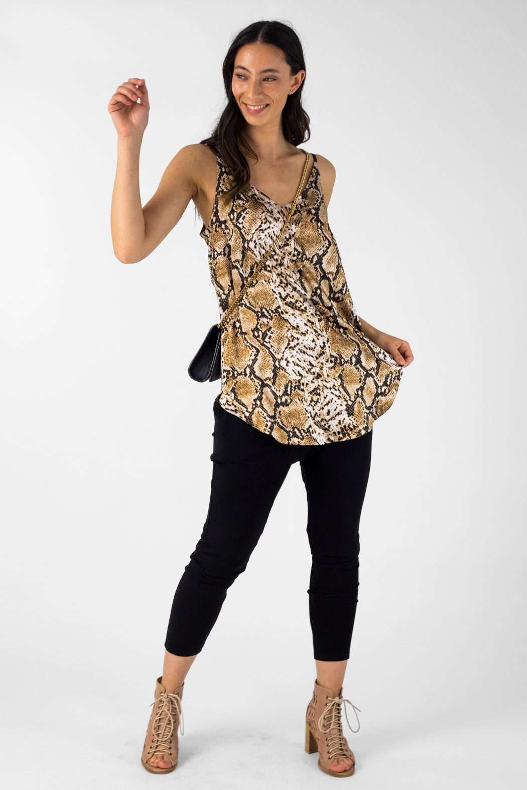 Tan Snake Silky Essential Cami - Final Sale