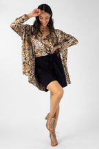 Tan Snake Silky Blake Shirt - Final Sale