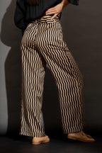 Beige/Black Wave Cleo Pant Beige/Black Wave