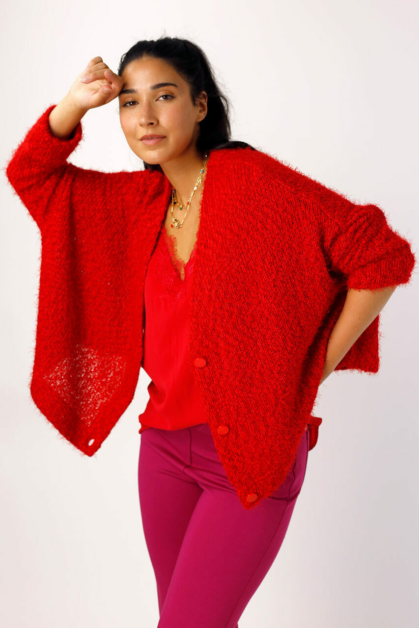 Red Wonder Crop Cardi - FINAL SALE