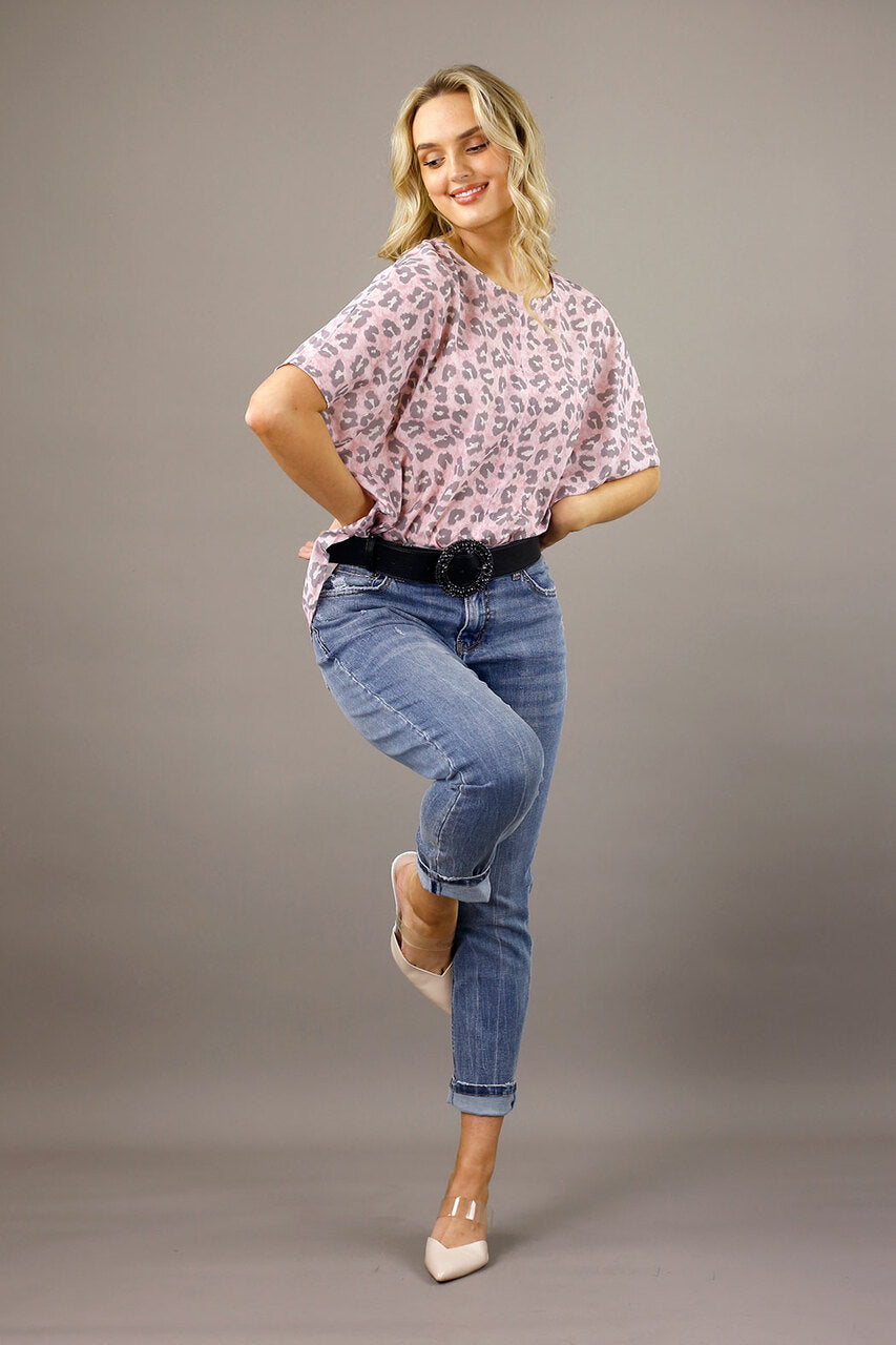 Pink Animal Silky Slip-On Tee - SALE