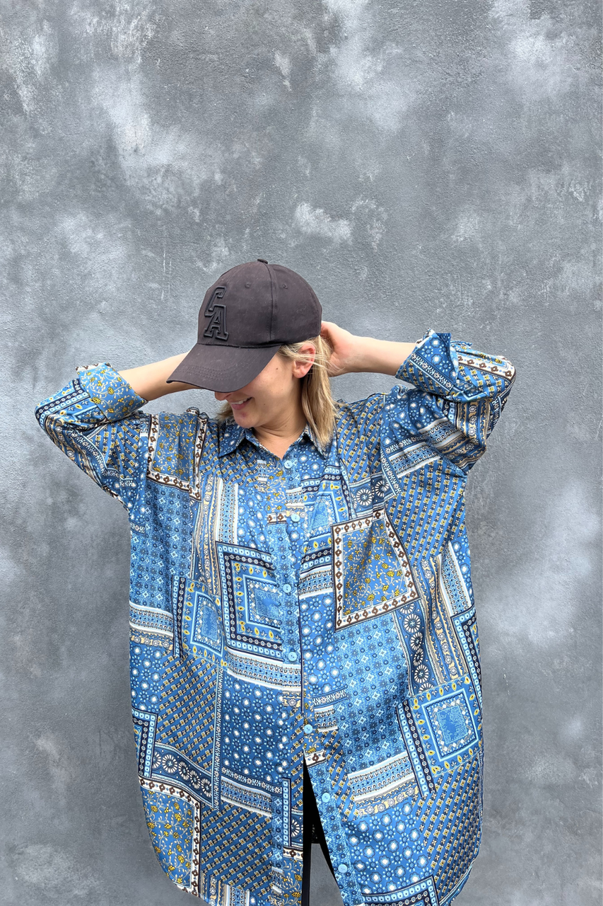 Blue Silky Blake Shirt - SALE