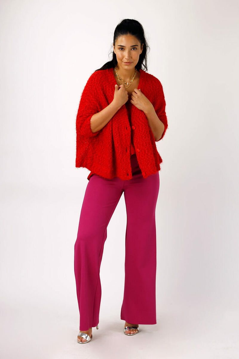 Red Wonder Crop Cardi - FINAL SALE