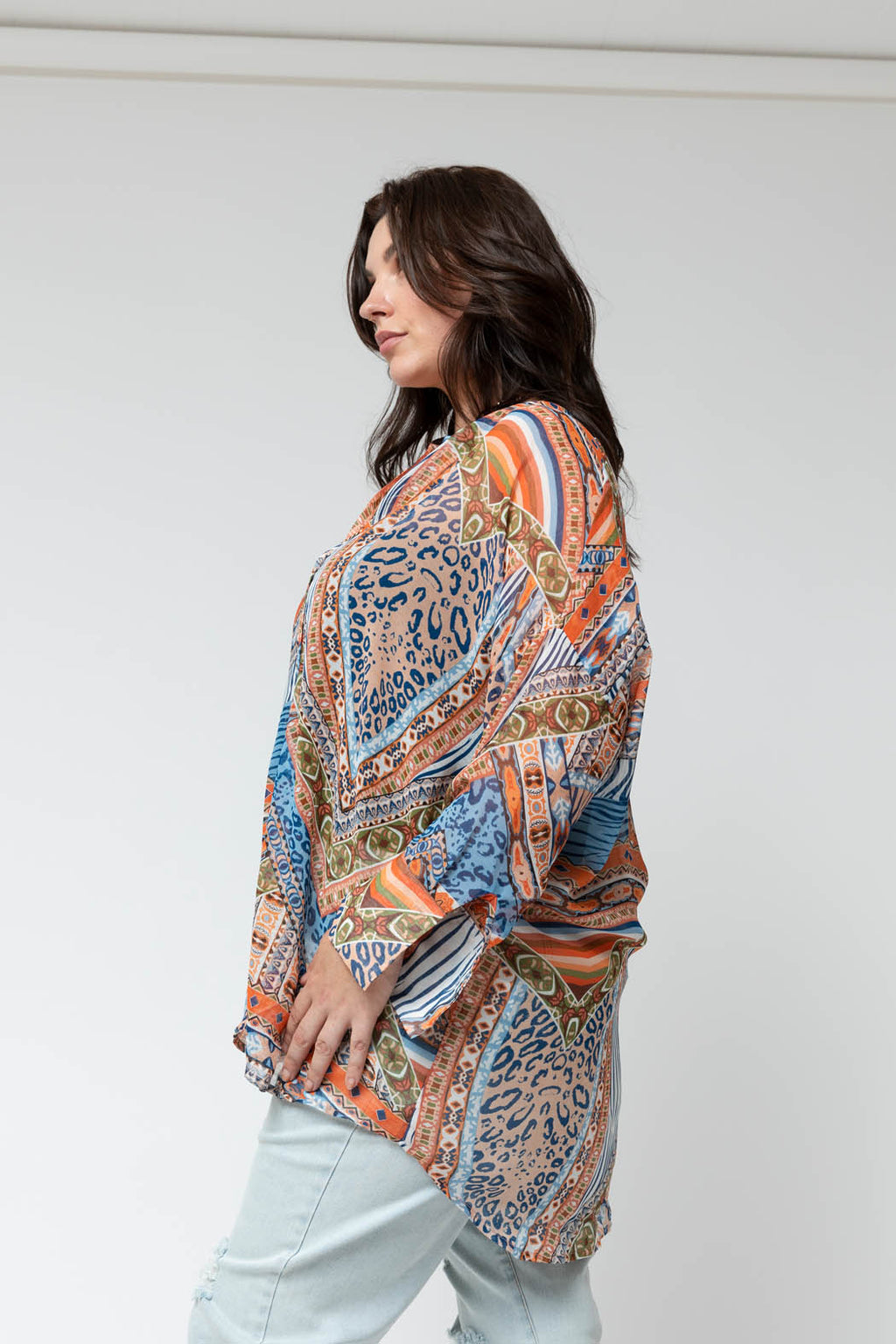 Orange Blue Aztec Blake Shirt - Final Sale