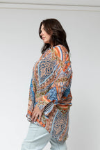 Orange Blue Aztec Blake Shirt - Final Sale