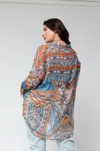 Orange Blue Aztec Blake Shirt - Final Sale