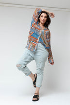 Orange Blue Aztec Blake Shirt - Final Sale