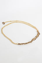 Tan Tortoiseshell/gold Chain Belt S