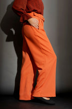 Orange Textured Cleo Pant
