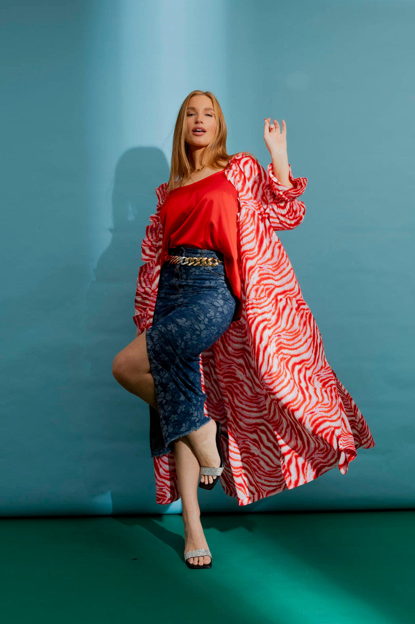 Red/pink Ruffle Dress