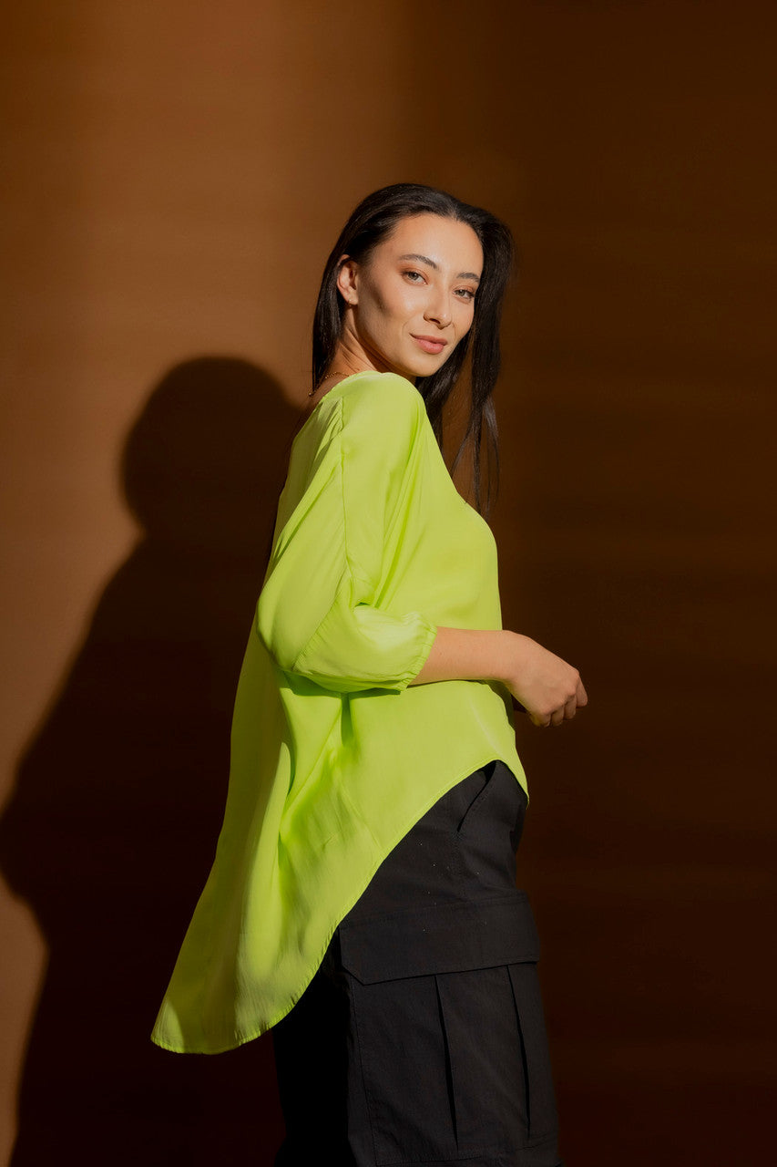 Neon Silky Hi-Lo Top