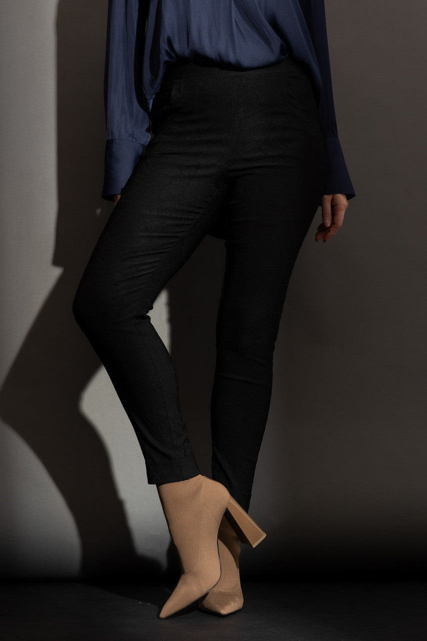 Black Bengaline Cuffed Jogger