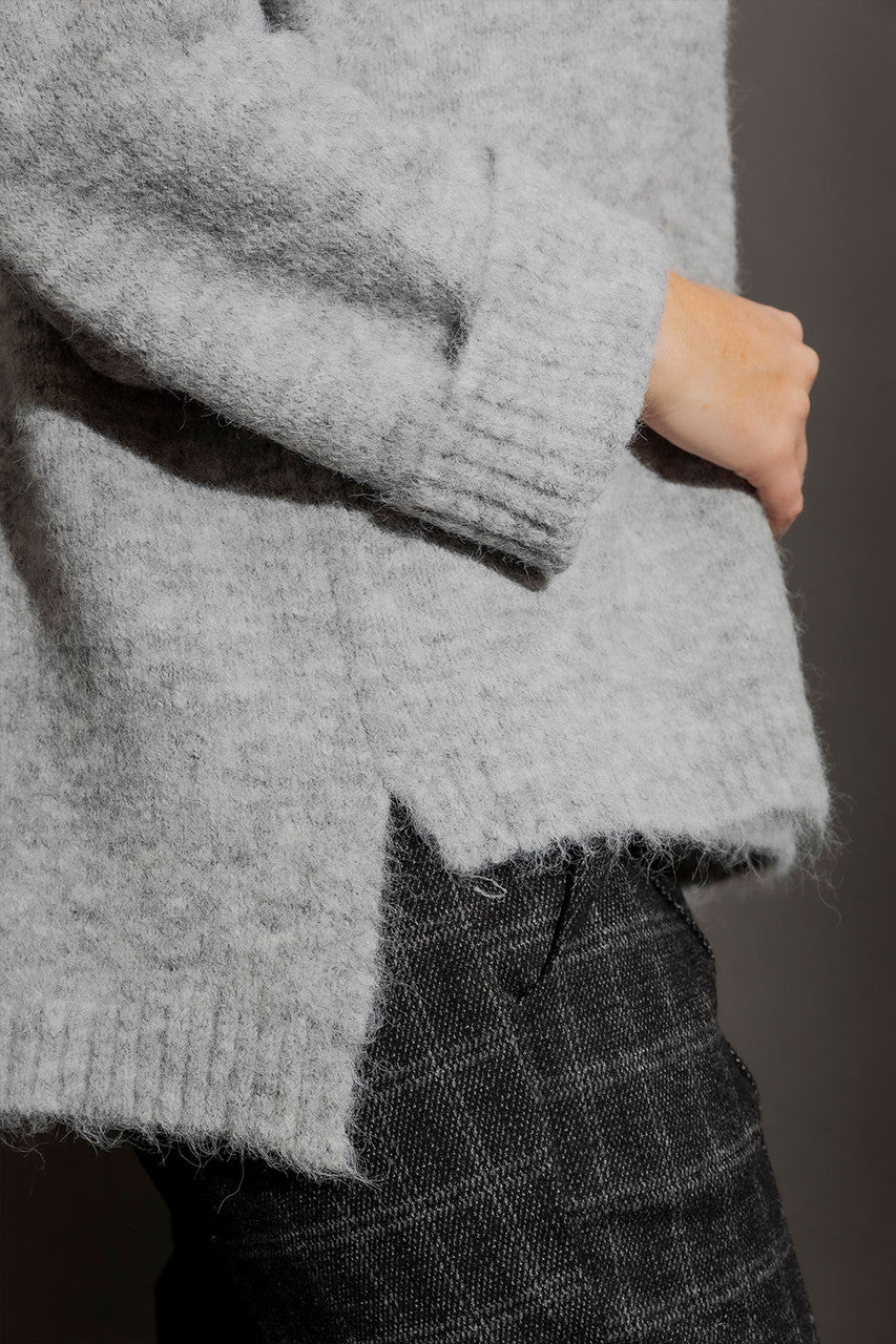 Grey Funnel Neck Jumper Grey S