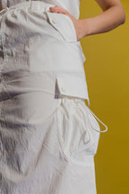 Ivory Parachute Cargo Skirt