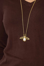 Gold Working Bee Necklace