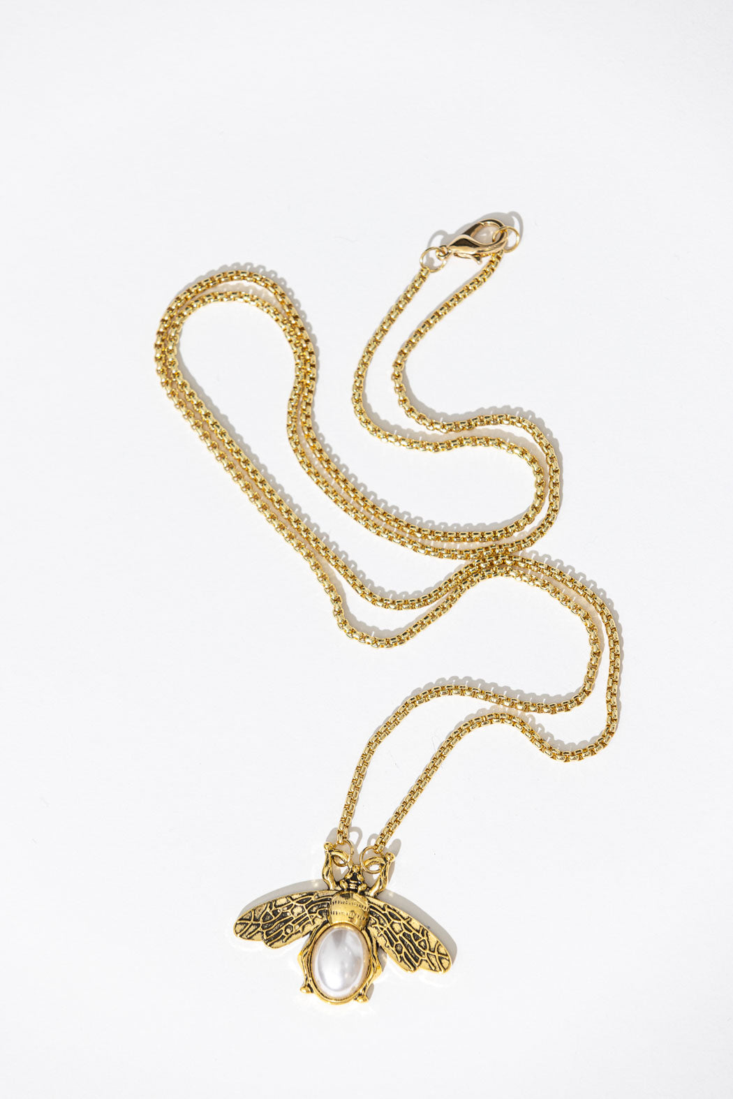 Gold Working Bee Necklace
