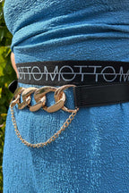 Black Double Chain Belt Black S/M