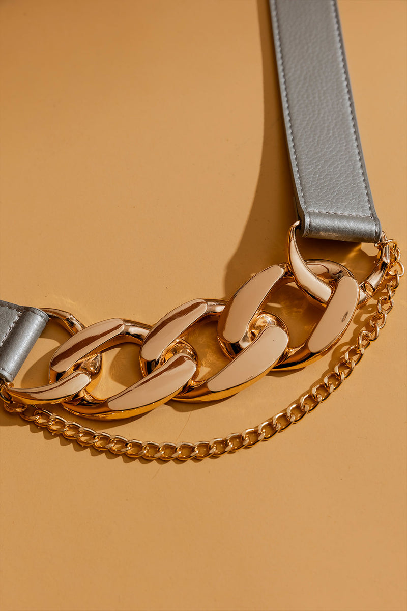 Silver Double Chain Belt Silver M/L