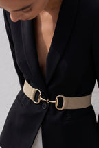 Taupe Elasticated Horsebit Belt