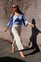 Cornflower Silky Zhoush Shirt - Final Sale
