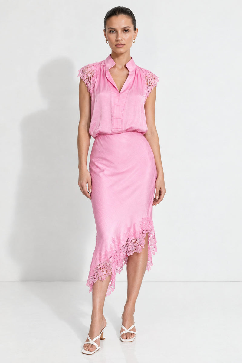 Pink Glow Madrid Bias Skirt