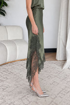 Khaki Glow Madrid Bias Skirt