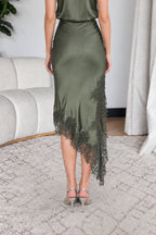 Khaki Glow Madrid Bias Skirt