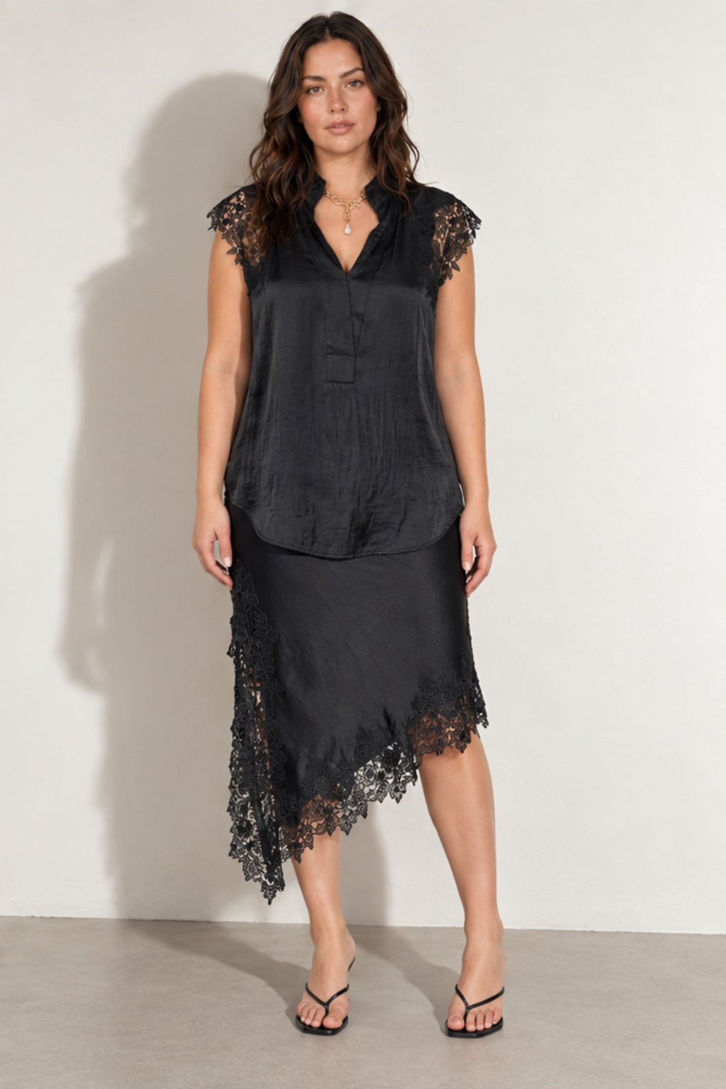 Black Glow Madrid Bias Skirt