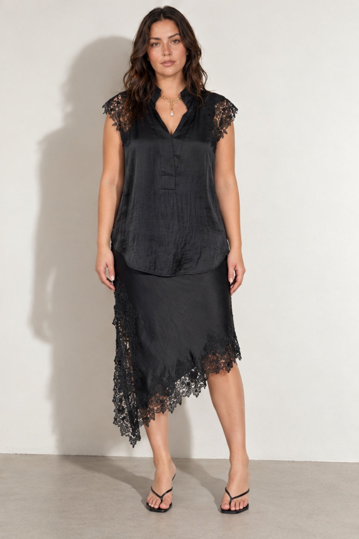 Black Glow Madrid Bias Skirt