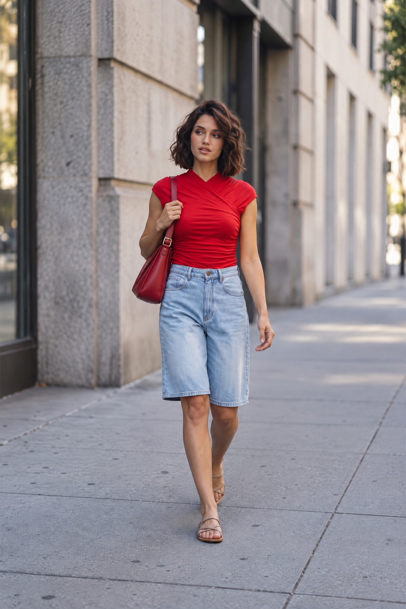 Light Denim Denim Shorts