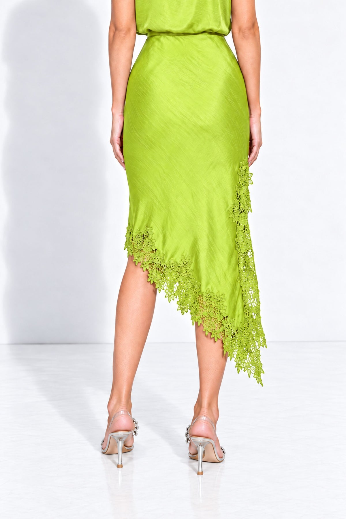 Chartreuse Glow Madrid Bias Skirt