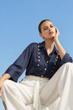 Navy Glow Military Shirt