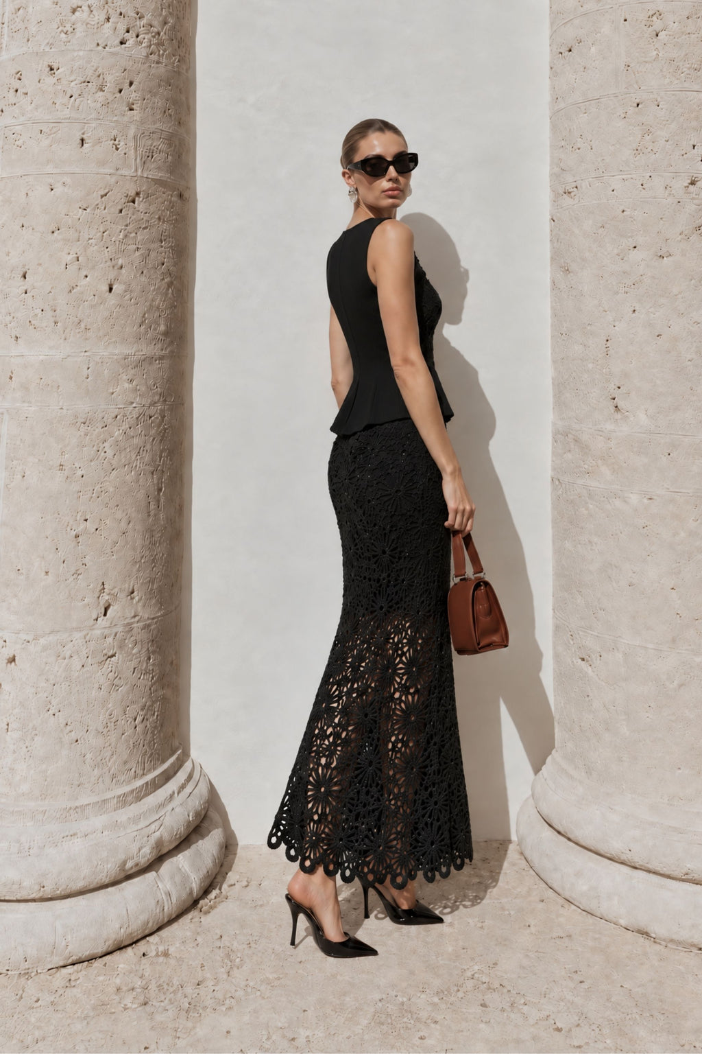 Black Crochet Skirt