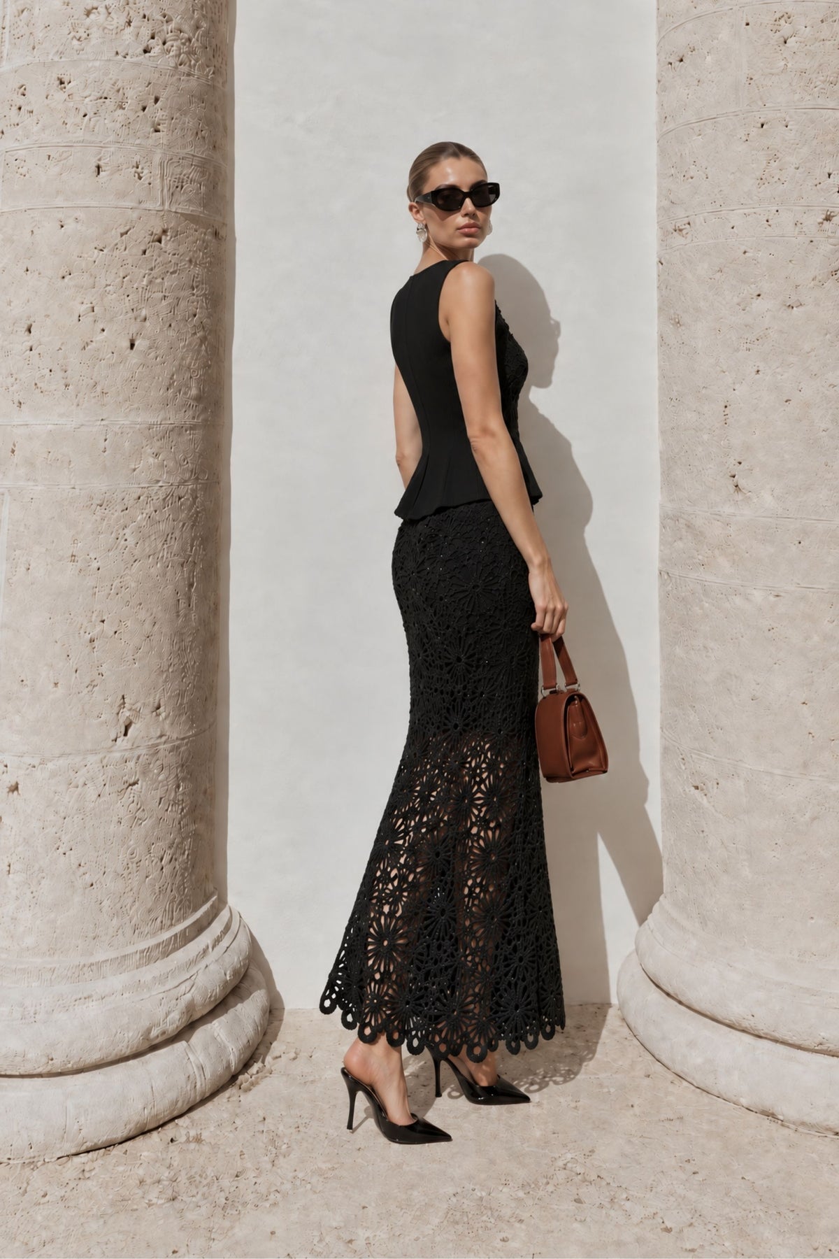 Black Crochet Skirt