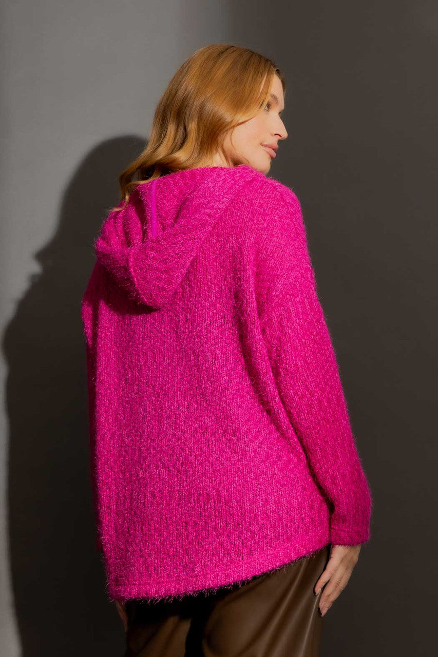 Pink Fluffy Hood Cardi