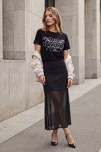 Black Angel Embroidery T-Shirt