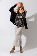Black Beige Silky Lace Cami